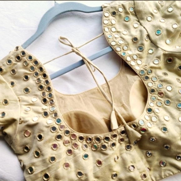 New Handmade designer real mirror work blouses - Picture 4 of 5
